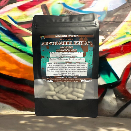 Pure Ashwagandha Extract Capsules 25,000mg | High Strength | Pure | 30 Vegan Capsules | Binder & Filler Free