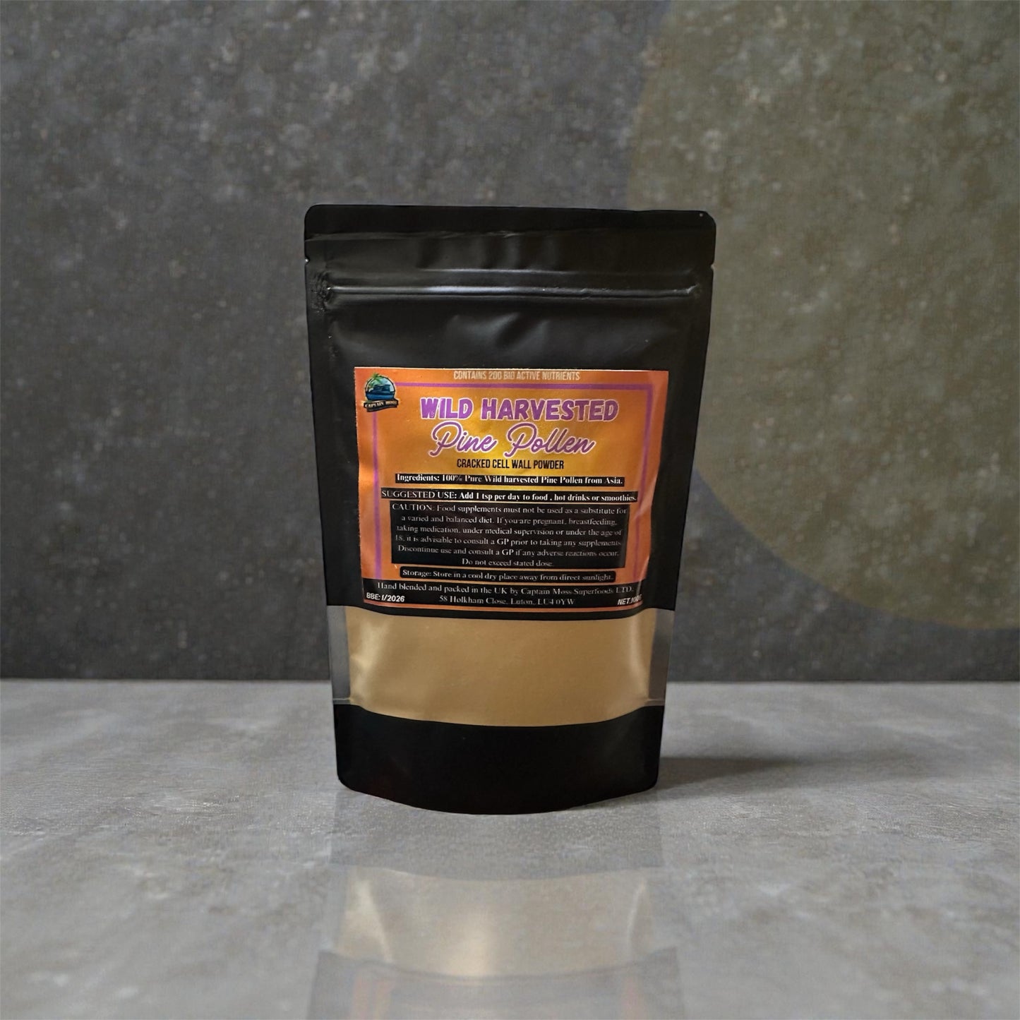 Wild Harvested Pine Pollen | Over 200 bio-active nutrients | Boost Natural T levels | 100g