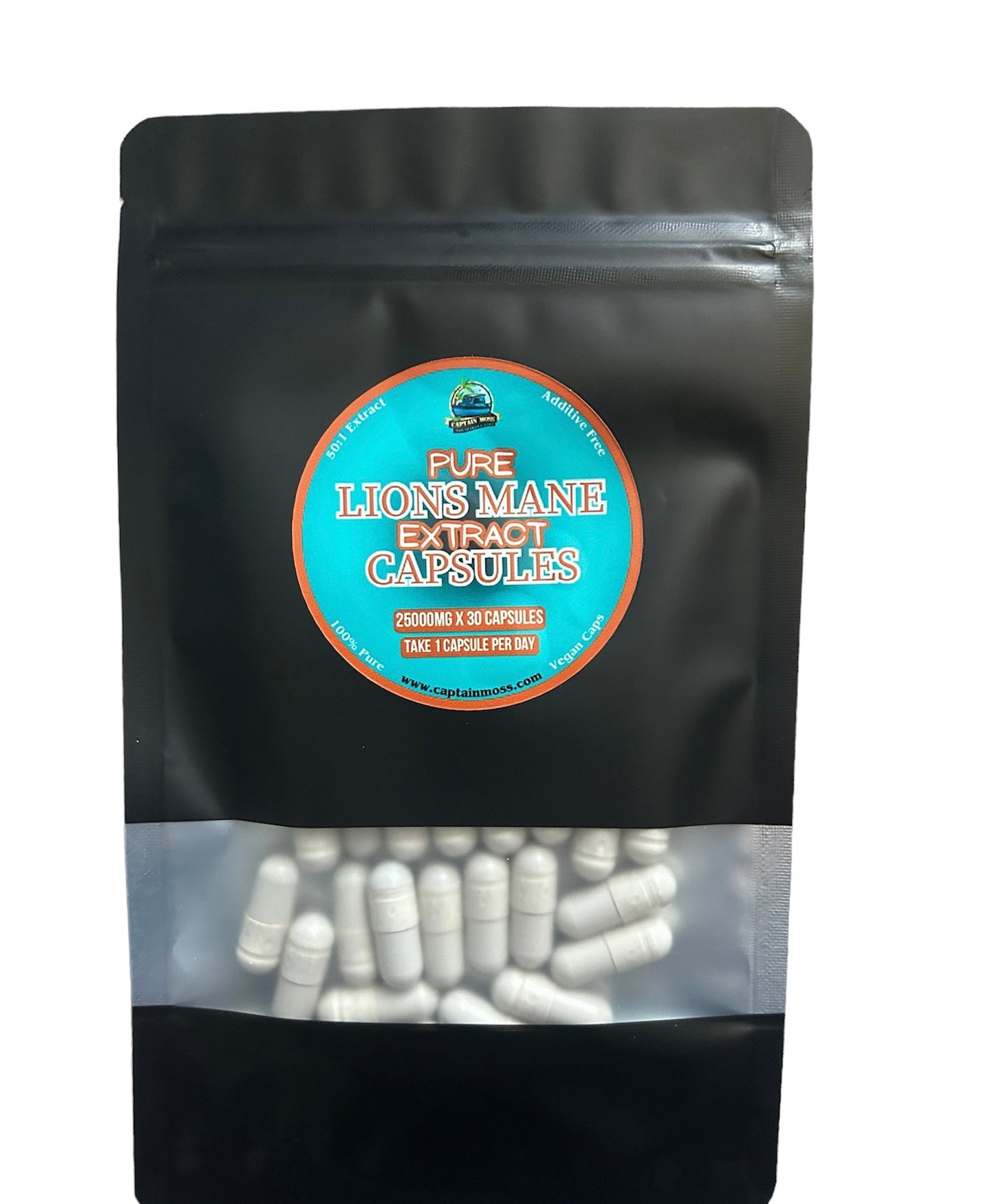 Pure Premium Lions Mane Extract 50:1 Capsules | High Strength | Additive & Filler Free | 30 capsules