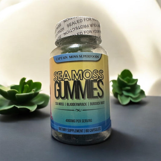 BUY ONE GET ONE FREE 
Premium Sea Moss Gummies with Bladderwrack & Burdock Root | 60 Gummies | 4000mg per serving | Halal | Kosher | Vegan |
