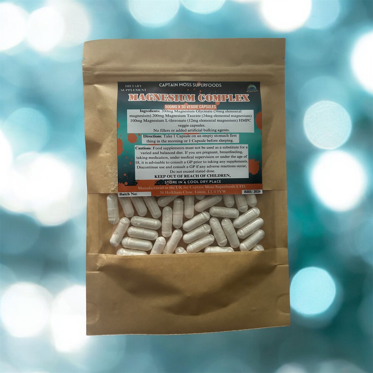 Triple Magnesium Complex | Clean | Vegan | 60 Caps | Pure | Mag G | Mag T | M-LT