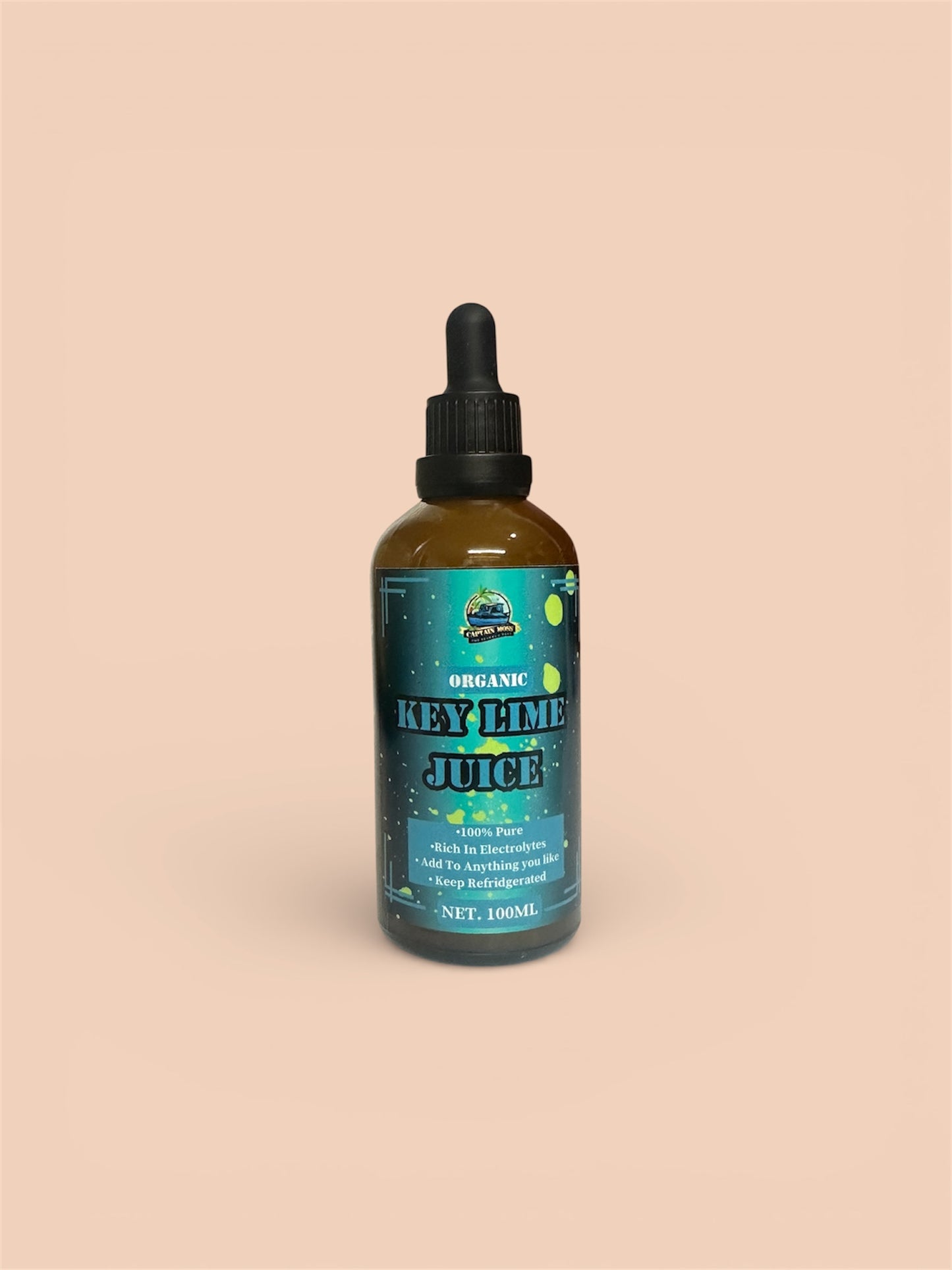 100% Pure Organic Key Lime Juice, Freshly Squeezed.