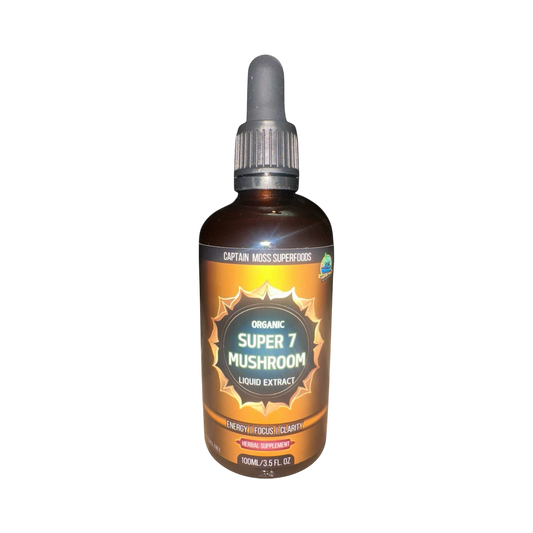 Organic Super 7 Mushroom Extract Drops | Premium | Made In UK | Alcohol Free |