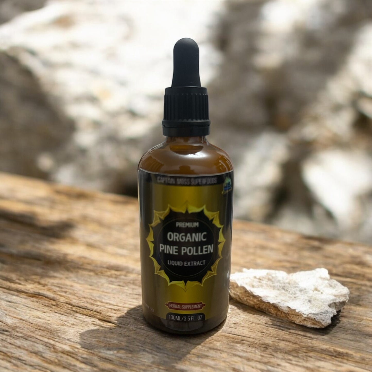 Organic Pine Pollen Liquid Extract, Cracked Cell wall,GMO & Alcohol free, 100ml