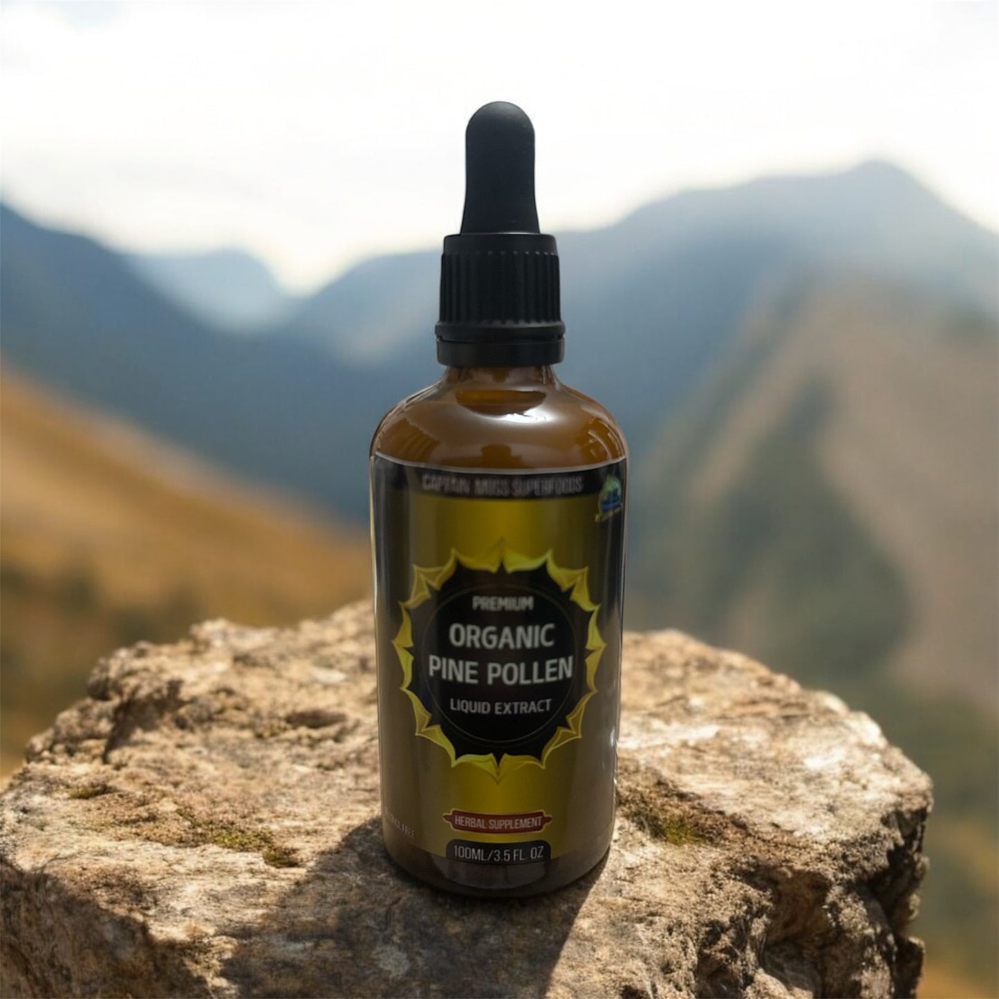 Organic Pine Pollen Liquid Extract, Cracked Cell wall,GMO & Alcohol free, 100ml