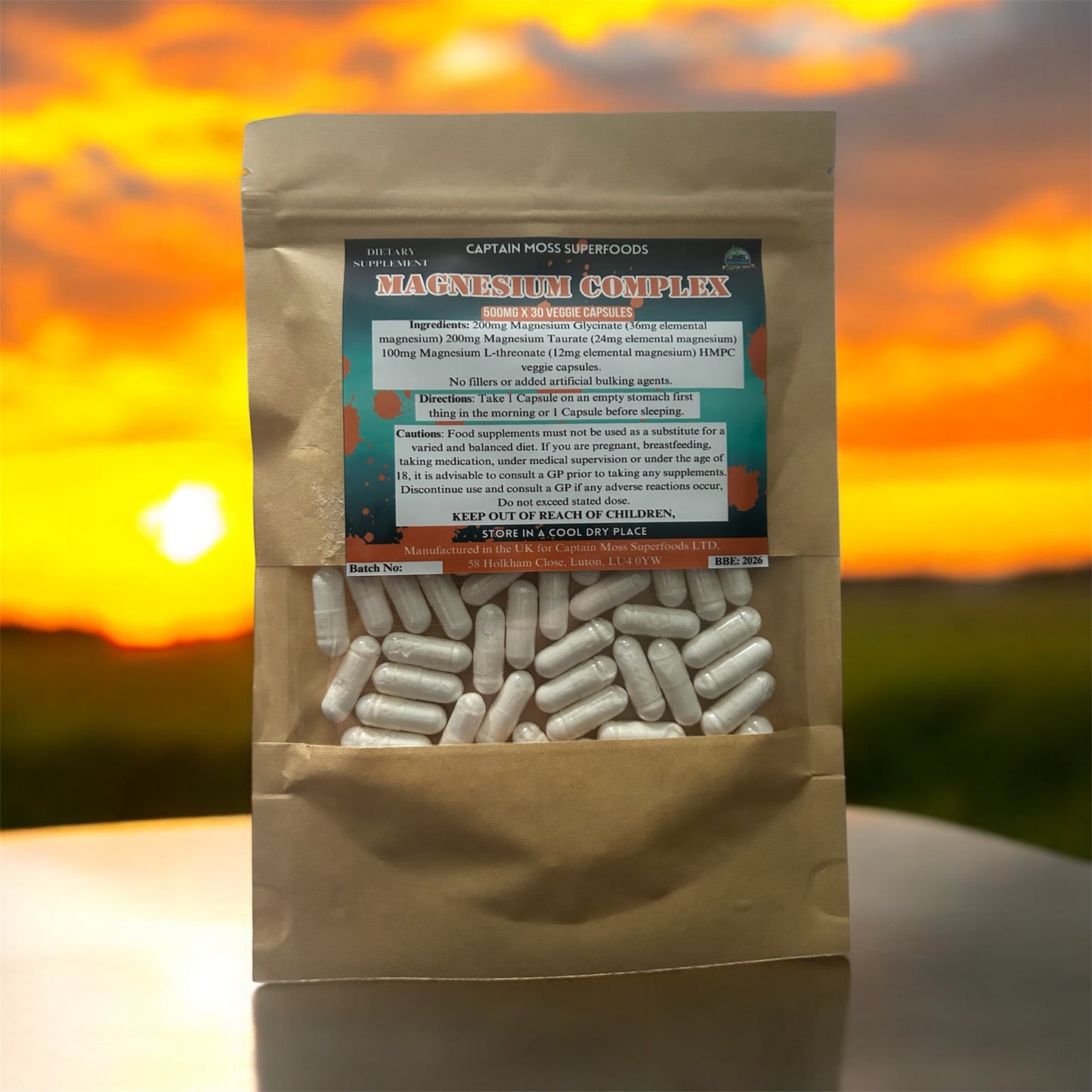 Triple Magnesium Complex | Clean | Vegan | 60 Caps | Pure | Mag G | Mag T | M-LT