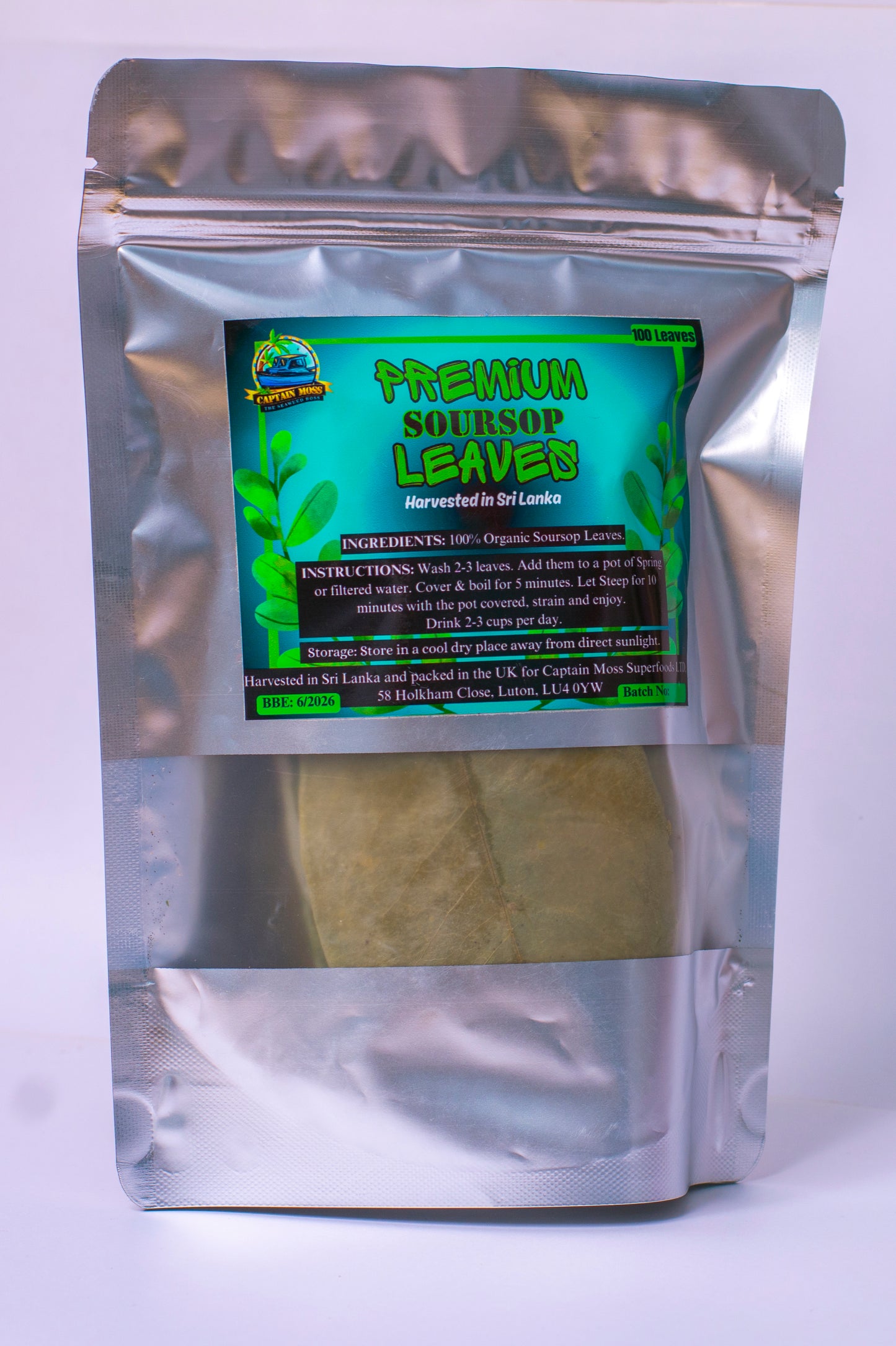 Organic Air Dried Soursop/Graviola leaves