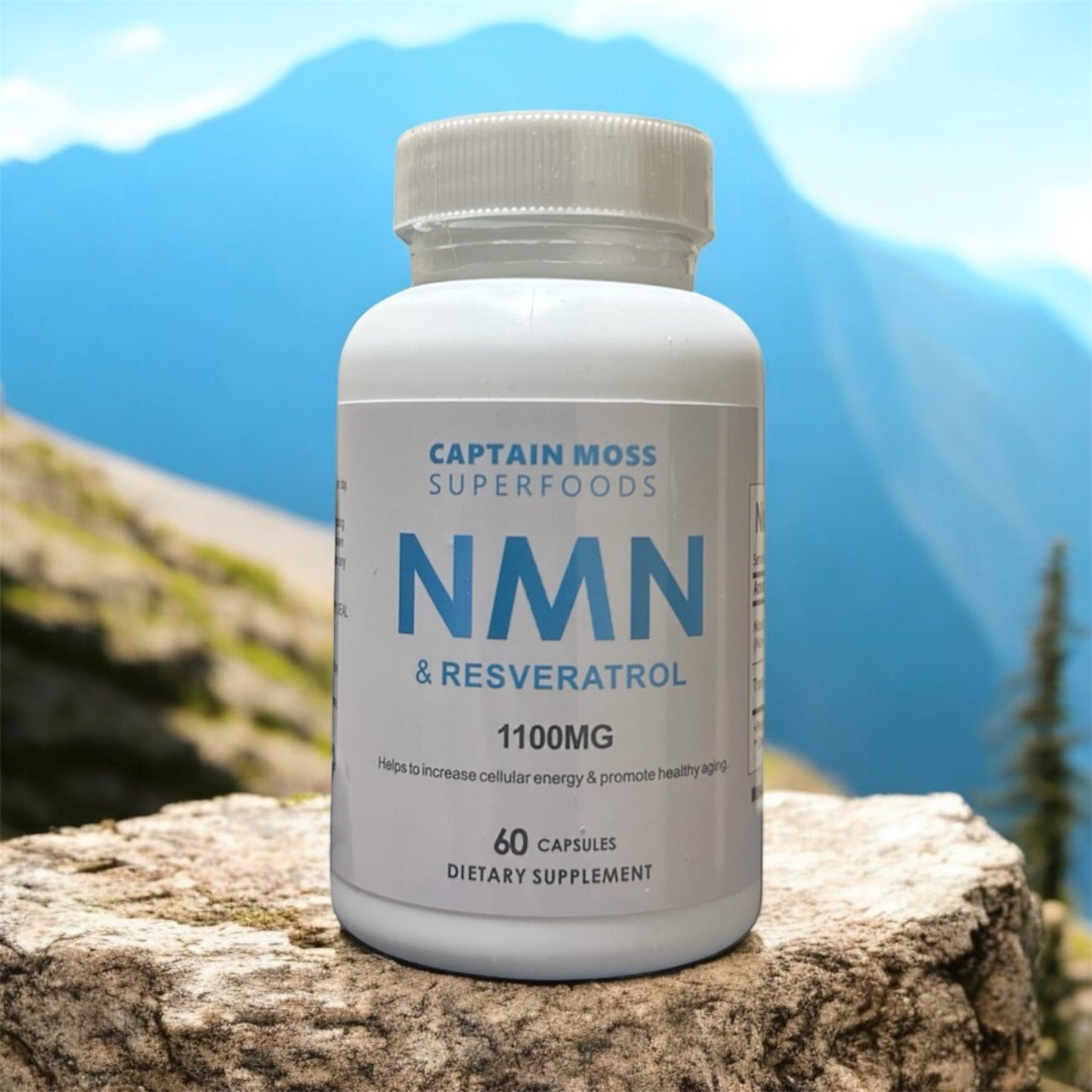 Premium Pure NMN & Resveratrol Capsules | 60 Capsules | 1100mg per serving | High Strength | Anti Aging | Better Sleep | Energy | Increase NAD+ Levels