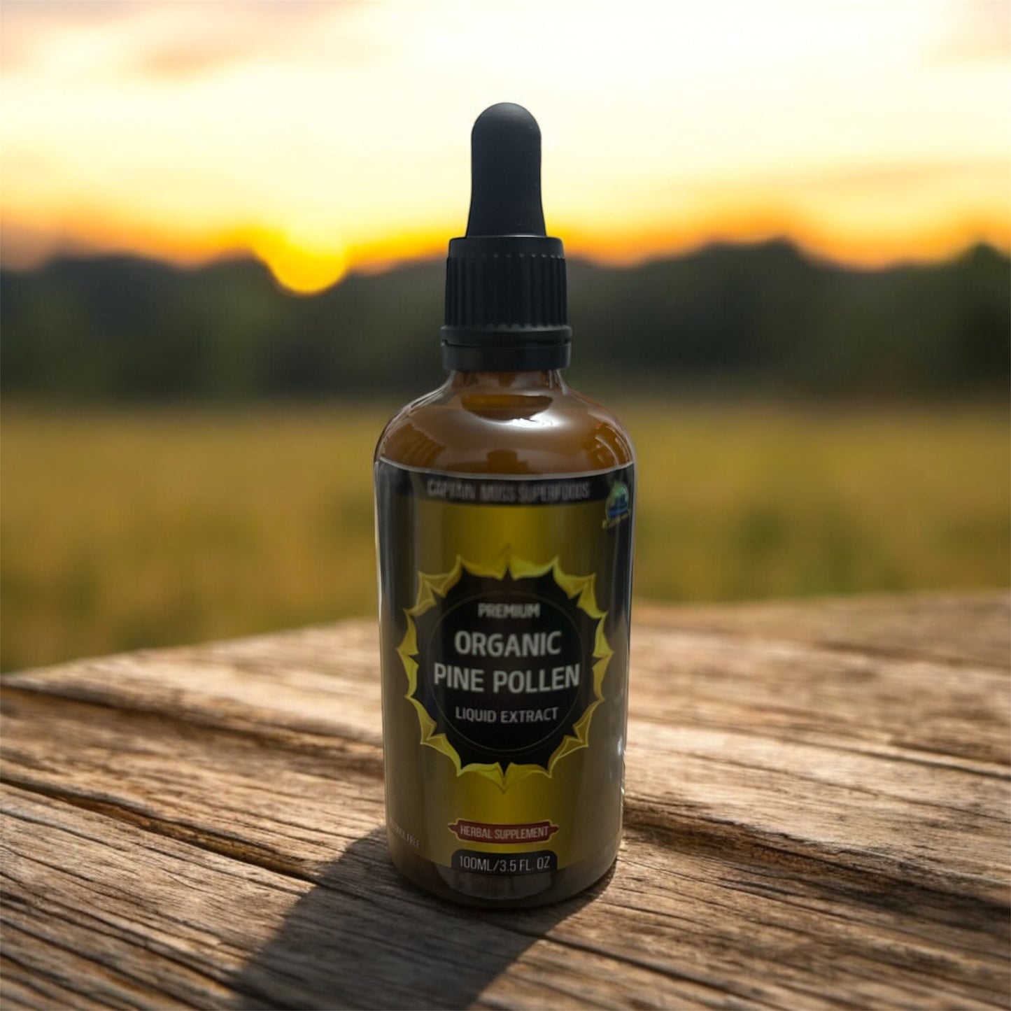 Organic Pine Pollen Liquid Extract, Cracked Cell wall,GMO & Alcohol free, 100ml