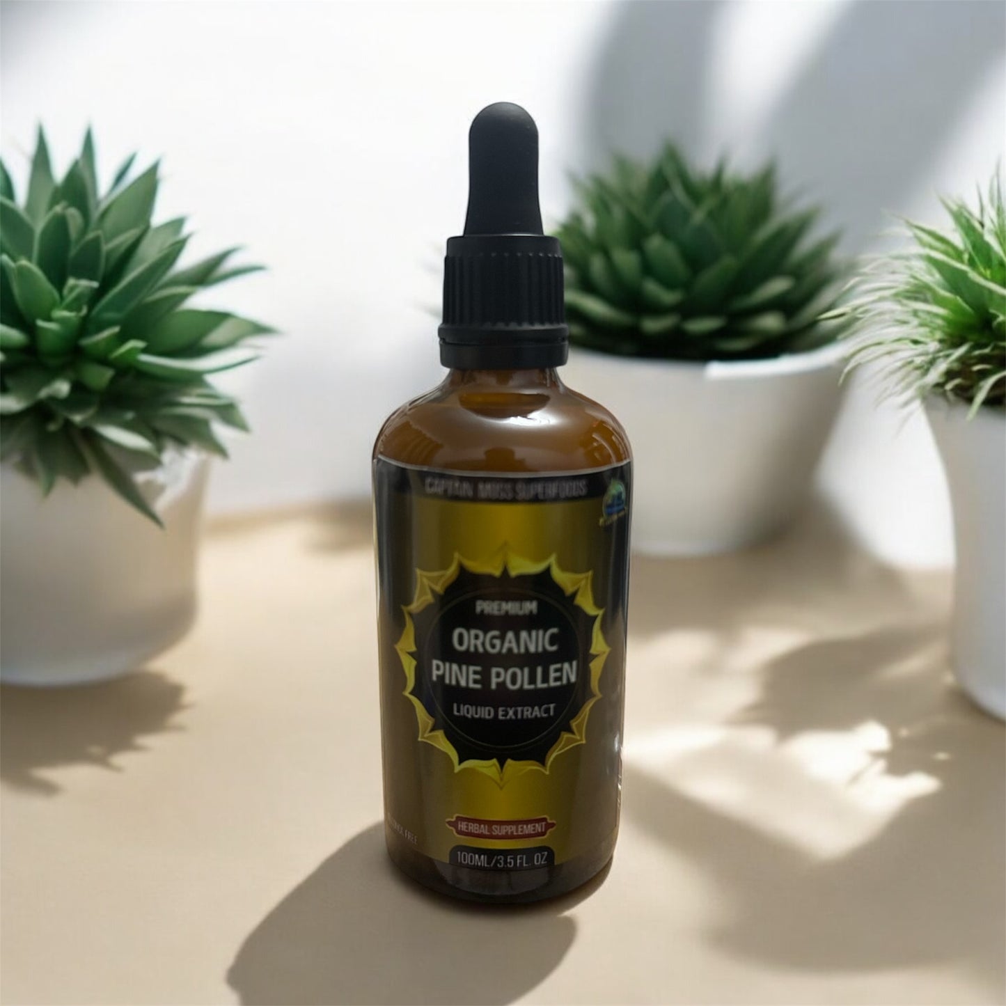 Organic Pine Pollen Liquid Extract, Cracked Cell wall,GMO & Alcohol free, 100ml