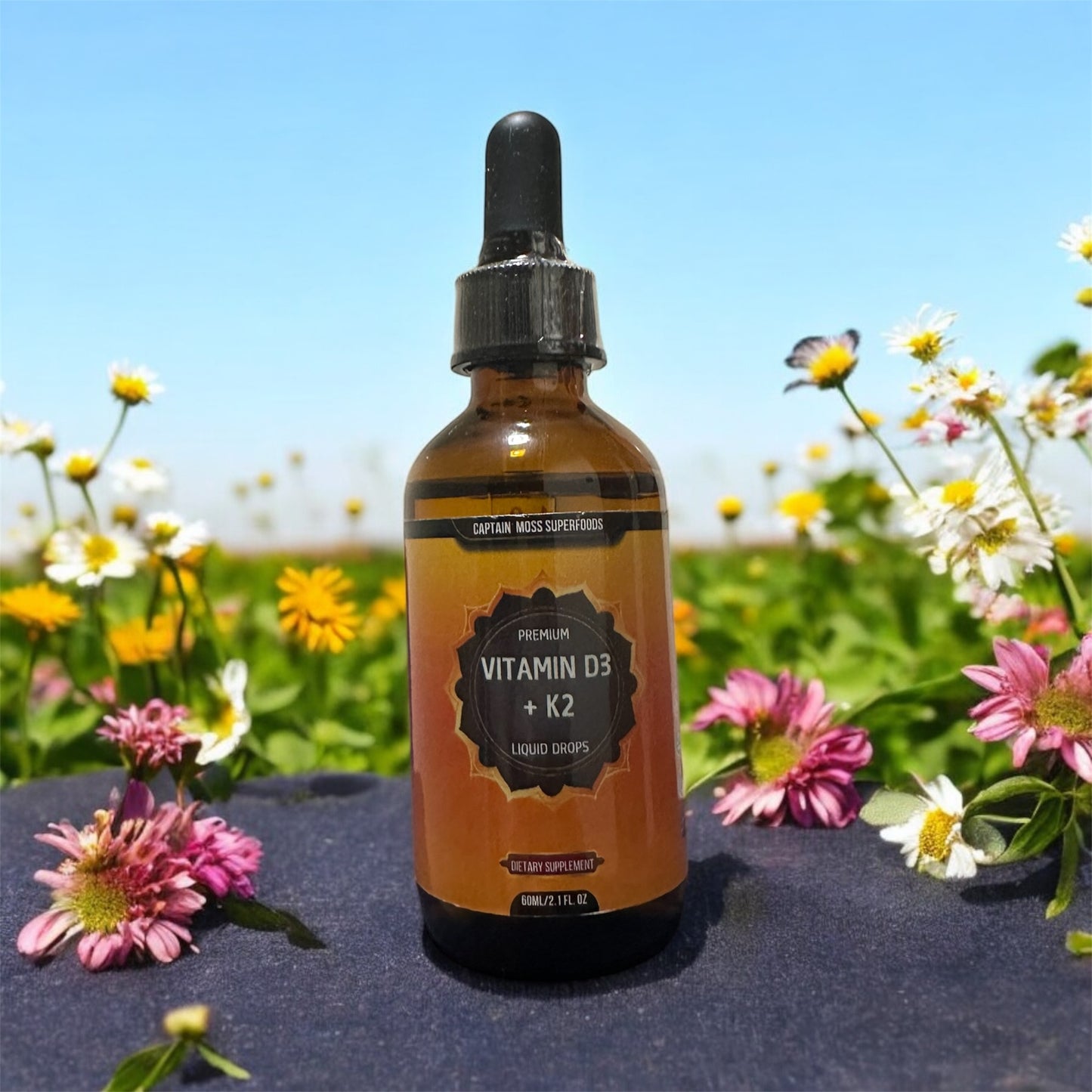 Premium Vitamin D3 & K2 MK7 Liquid Drops | 60ml | 655 servings | 1800IU Per Serving | Vegan | High Strength