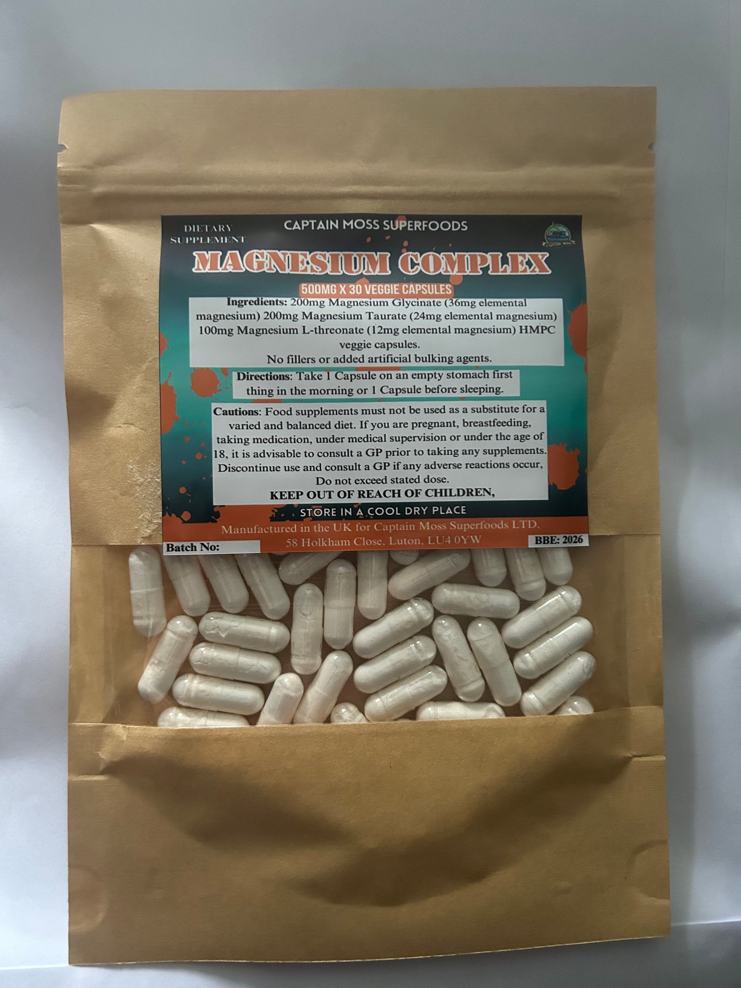 Triple Magnesium Complex | Clean | Vegan | 60 Caps | Pure | Mag G | Mag T | M-LT