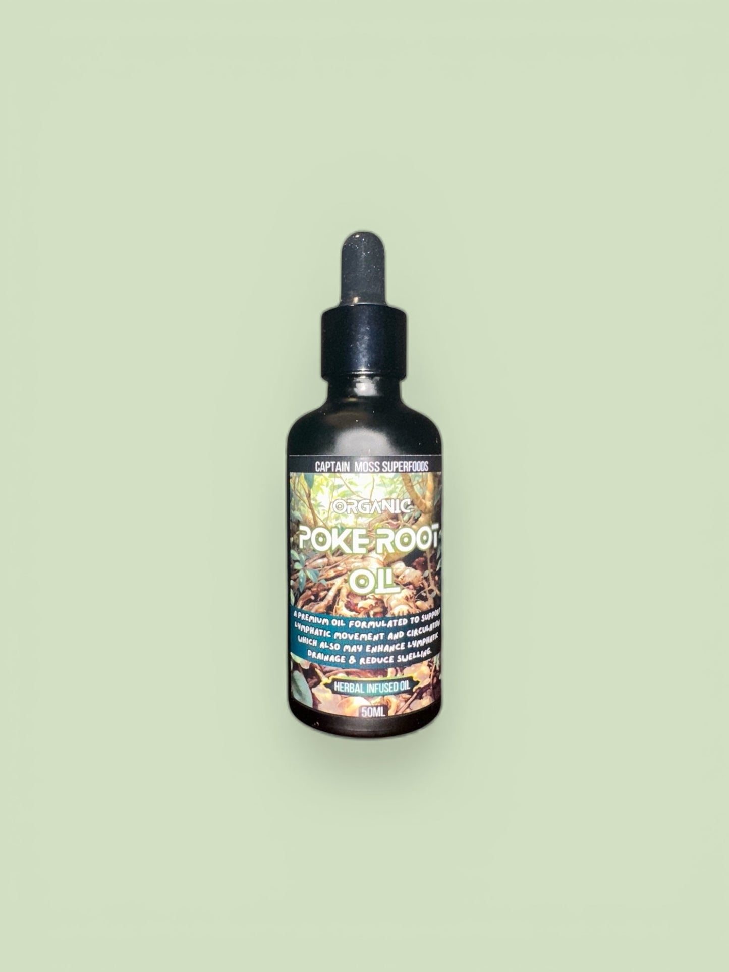Premium Organic Poke Root Oil | Lympthatic Oil | With Hexane Free Organic Cold Pressed Castor Oil | Made in the UK | 50ml