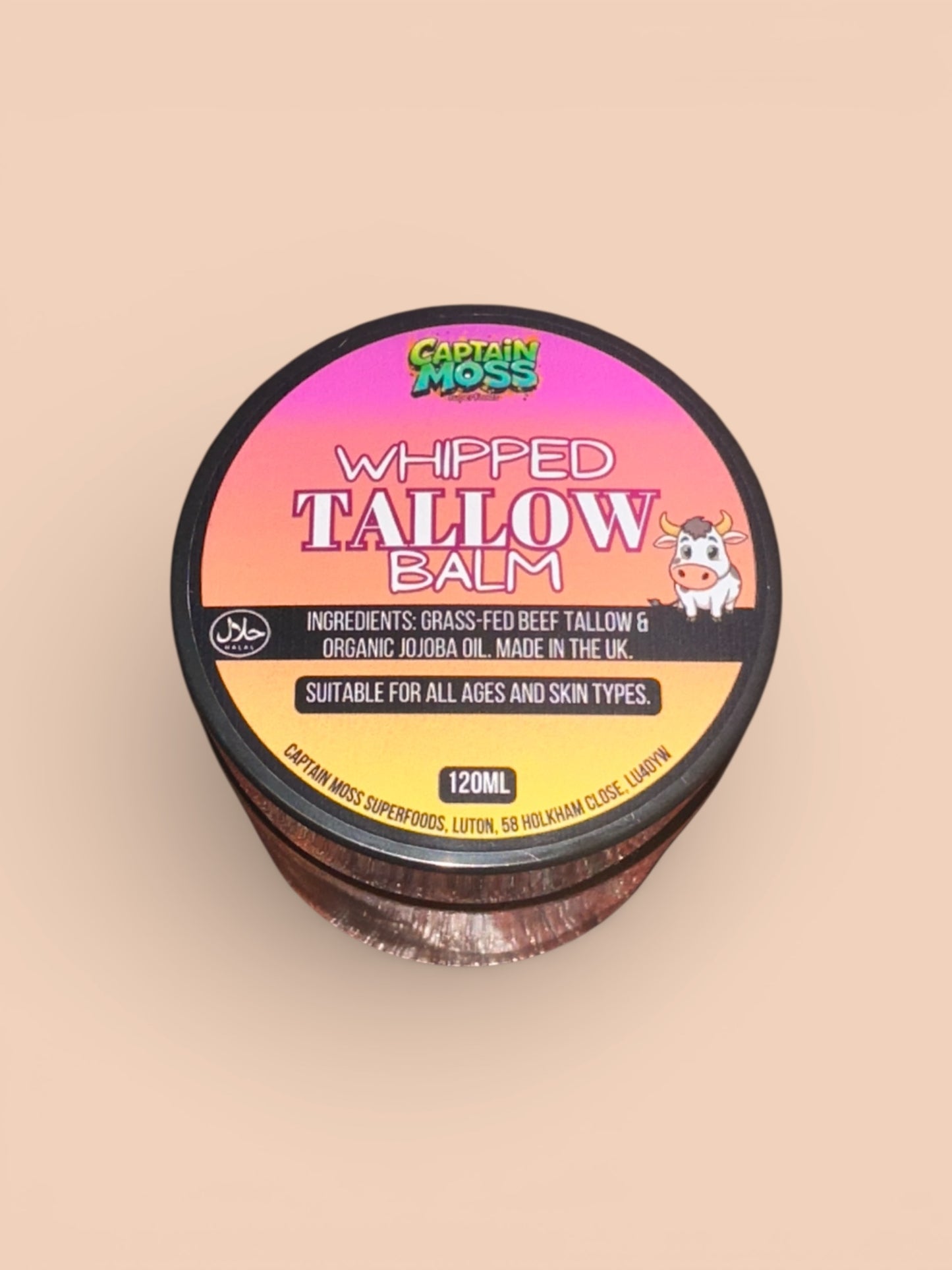 Premium Grass-fed Whipped Tallow Balm | Skincare | Natural | Made in the UK | Large 120ml jar