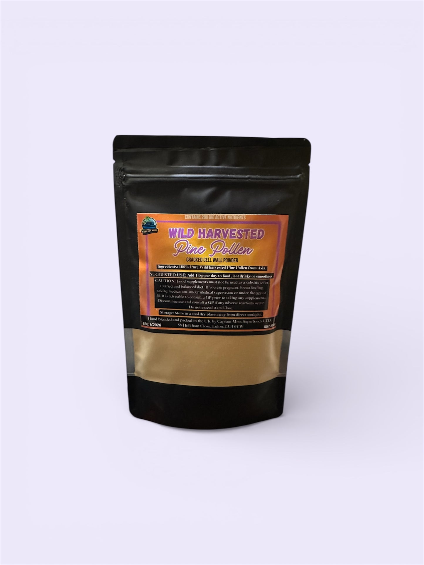 Wild Harvested Pine Pollen | Over 200 bio-active nutrients | Boost Natural T levels | 100g
