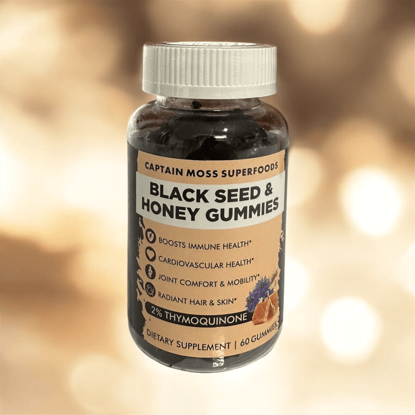 Premium Black Seed & Honey Gummies | 60 Gummies | Mixed Berry Flavour | Vegan, Halal & Kosher Friendly