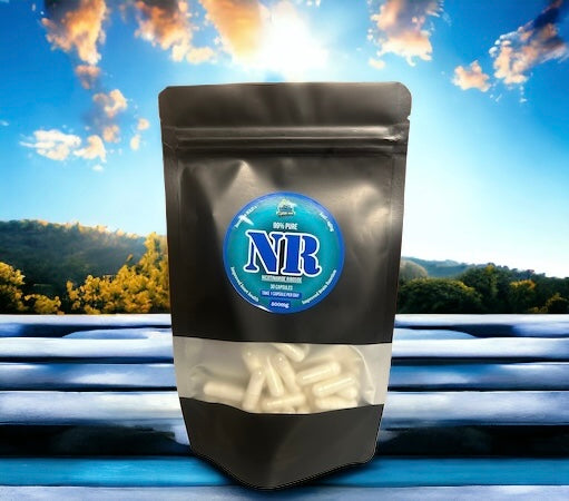 NR (Nicotanimide Riboside) capsules, 100% Pure Powder Capsules, no fillers, no nasties.