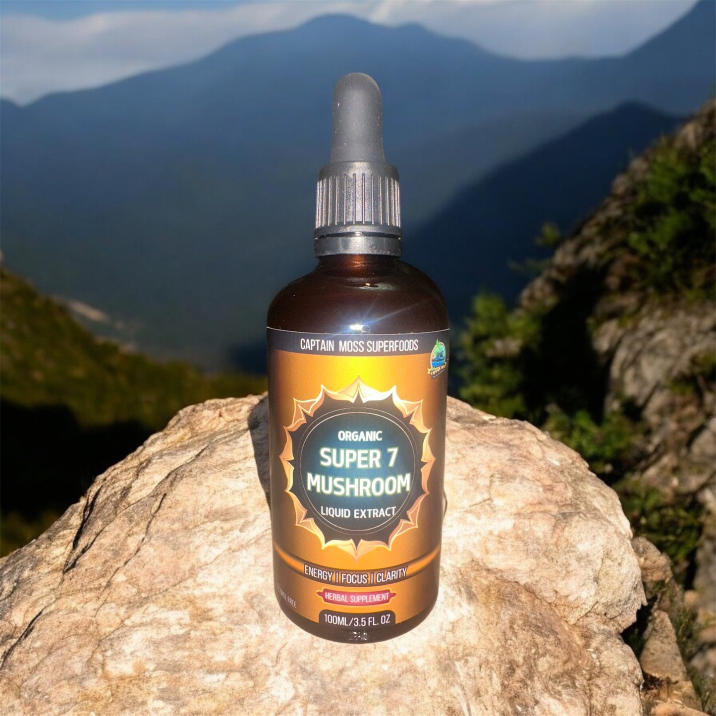 Organic Super 7 Mushroom Extract Drops | Premium | Made In UK | Alcohol Free |