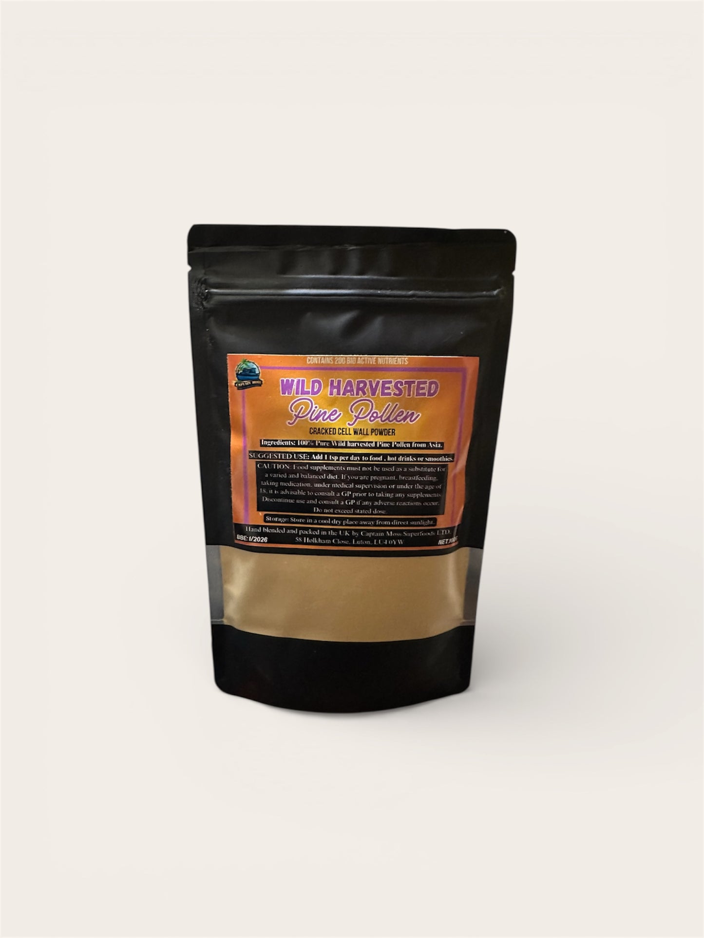 Wild Harvested Pine Pollen | Over 200 bio-active nutrients | Boost Natural T levels | 100g