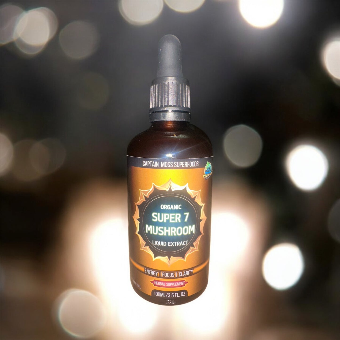 Organic Super 7 Mushroom Extract Drops | Premium | Made In UK | Alcohol Free |