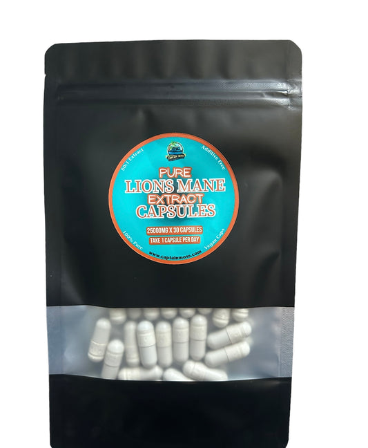Pure Premium Lions Mane Extract 50:1 Capsules | High Strength | Additive & Filler Free | 30 capsules
