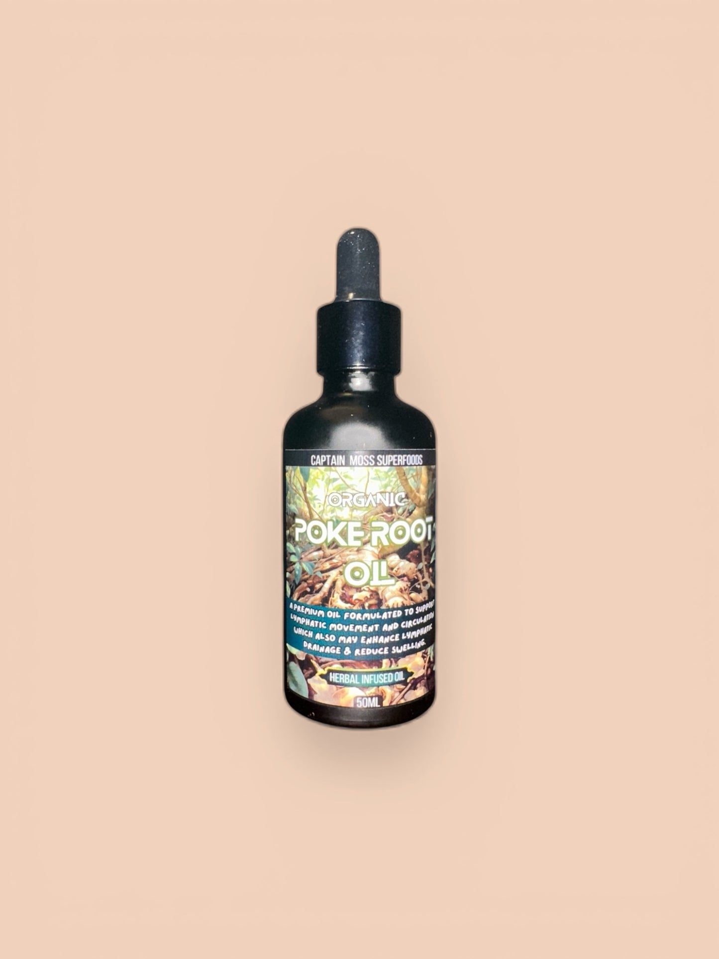 Premium Organic Poke Root Oil | Lympthatic Oil | With Hexane Free Organic Cold Pressed Castor Oil | Made in the UK | 50ml