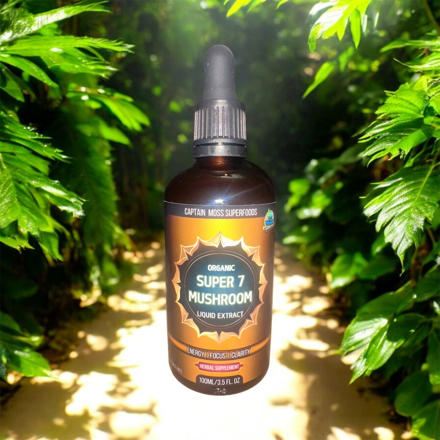 Organic Super 7 Mushroom Extract Drops | Premium | Made In UK | Alcohol Free |