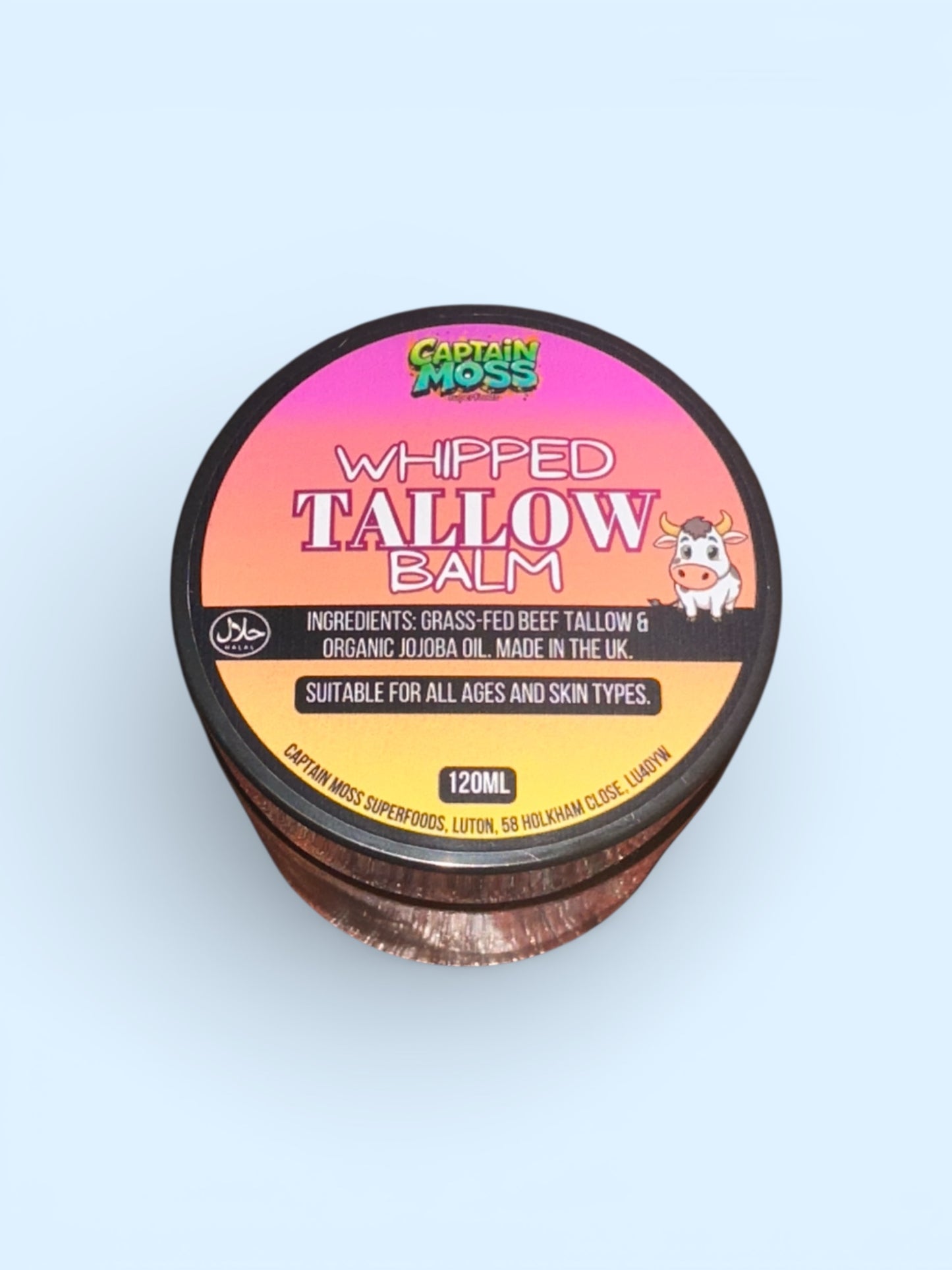 Premium Grass-fed Whipped Tallow Balm | Skincare | Natural | Made in the UK | Large 120ml jar