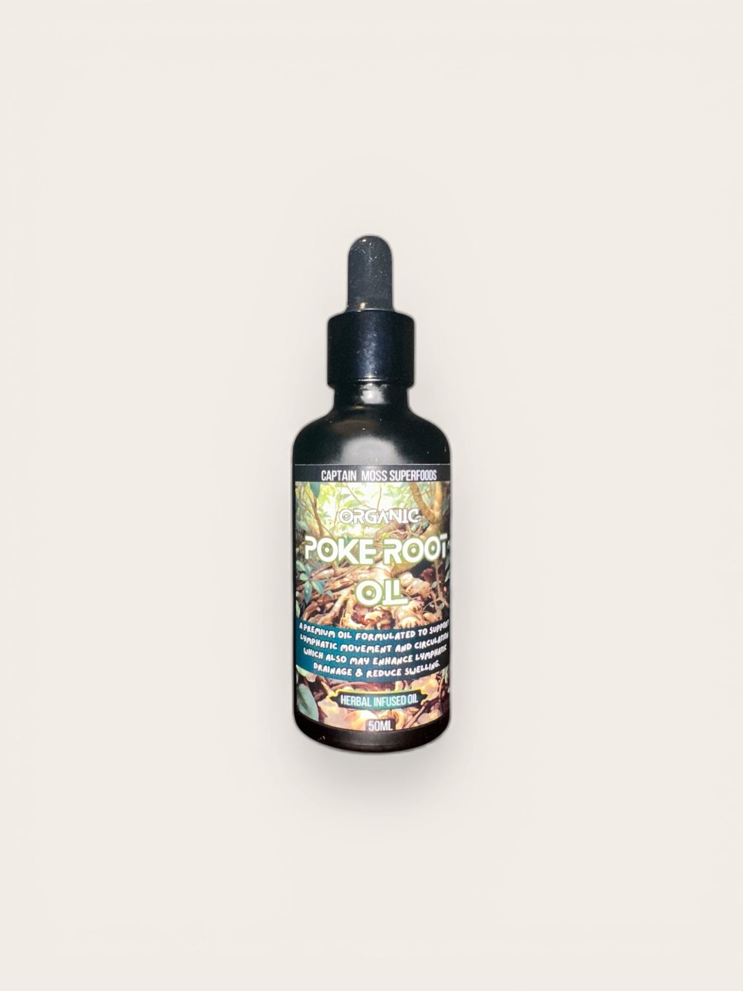 Premium Organic Poke Root Oil | Lympthatic Oil | With Hexane Free Organic Cold Pressed Castor Oil | Made in the UK | 50ml