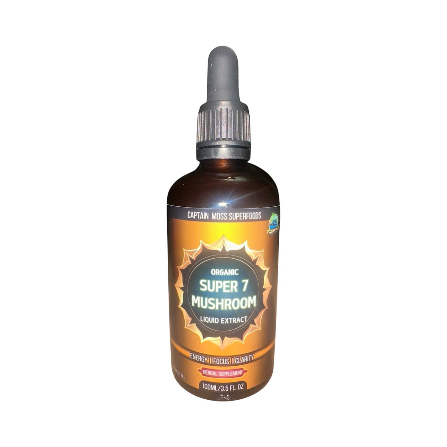 Organic Super 7 Mushroom Extract Drops | Premium | Made In UK | Alcohol Free |