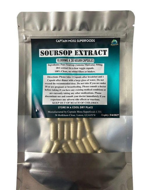 Soursop/Graviola Extract Capsules | 10,000mg per capsules | High Strength | Clean