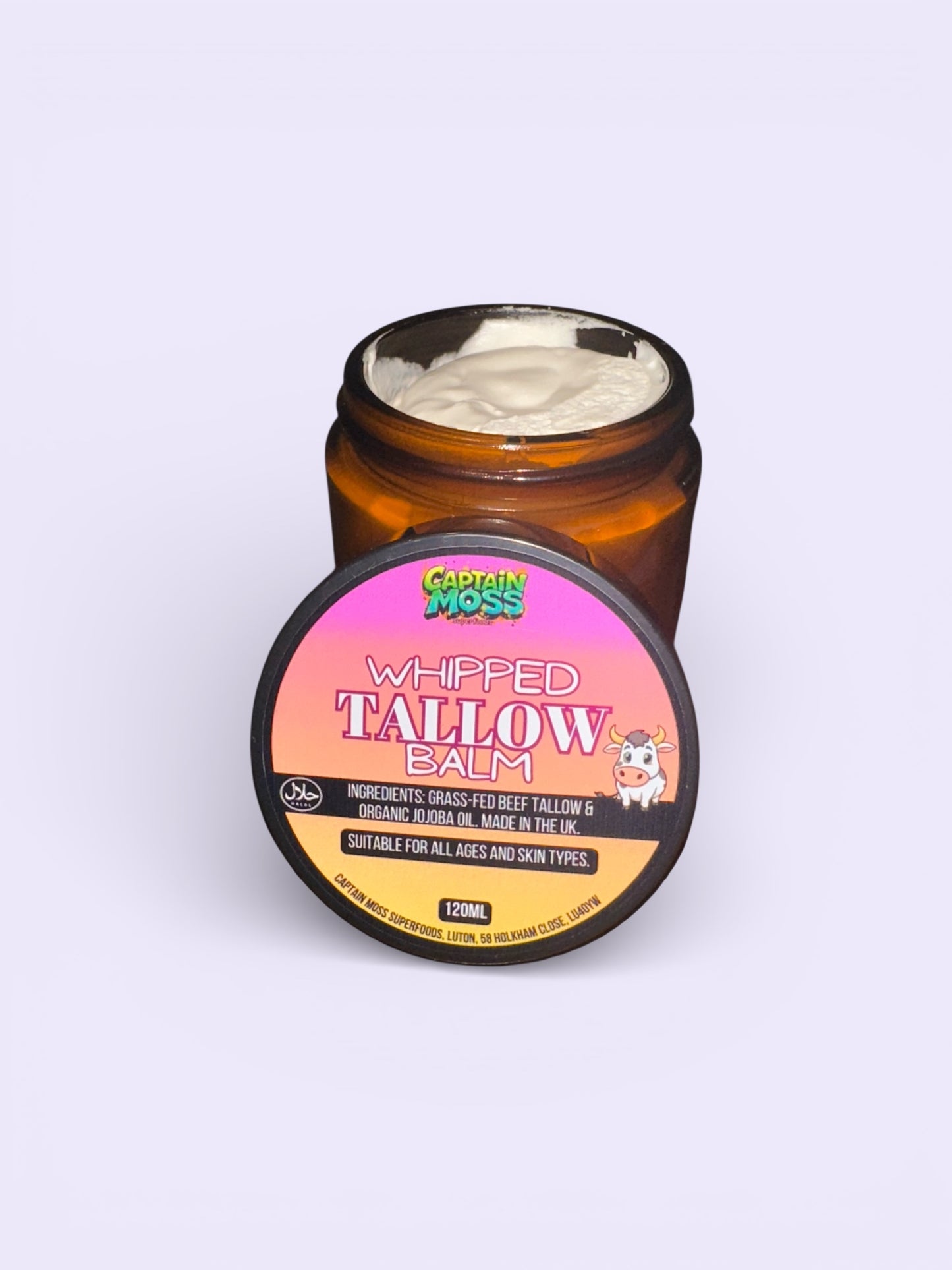 Premium Grass-fed Whipped Tallow Balm | Skincare | Natural | Made in the UK | Large 120ml jar