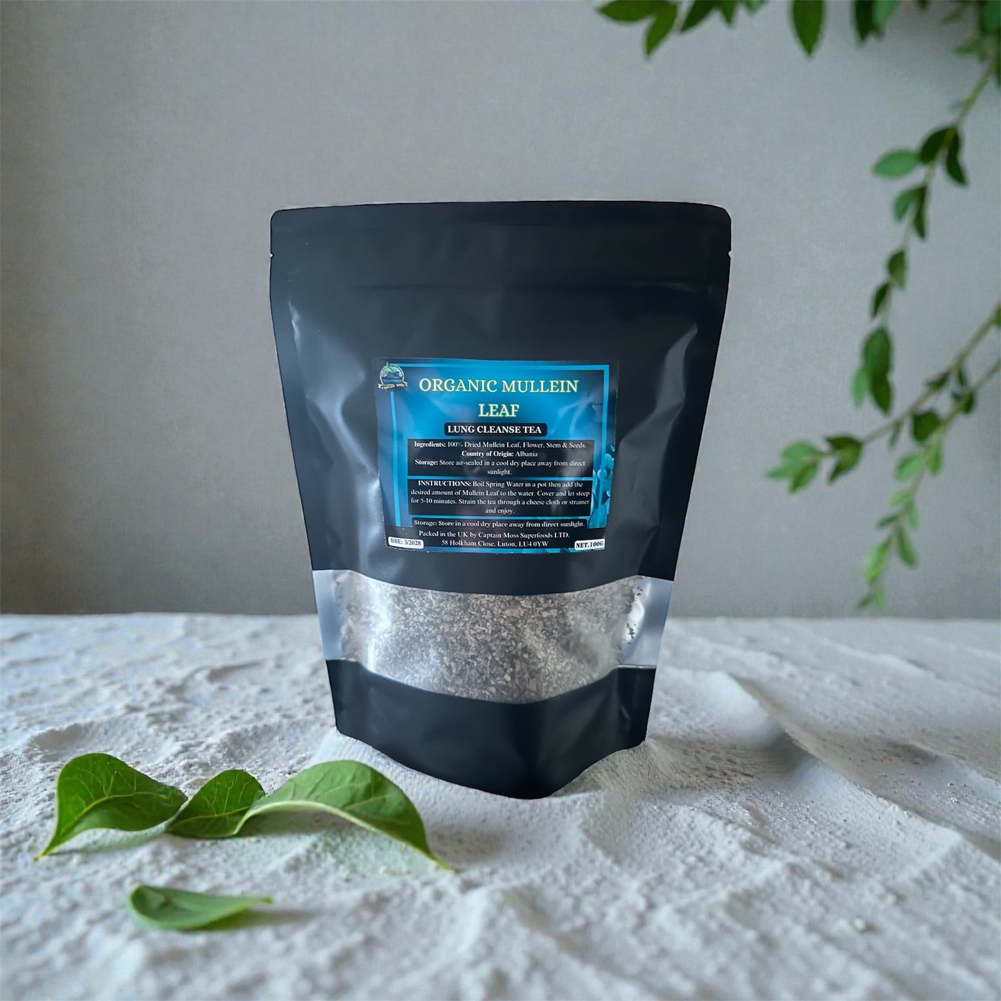 Organic Mullein Leaf - Premium Lung cleanse Tea 100g