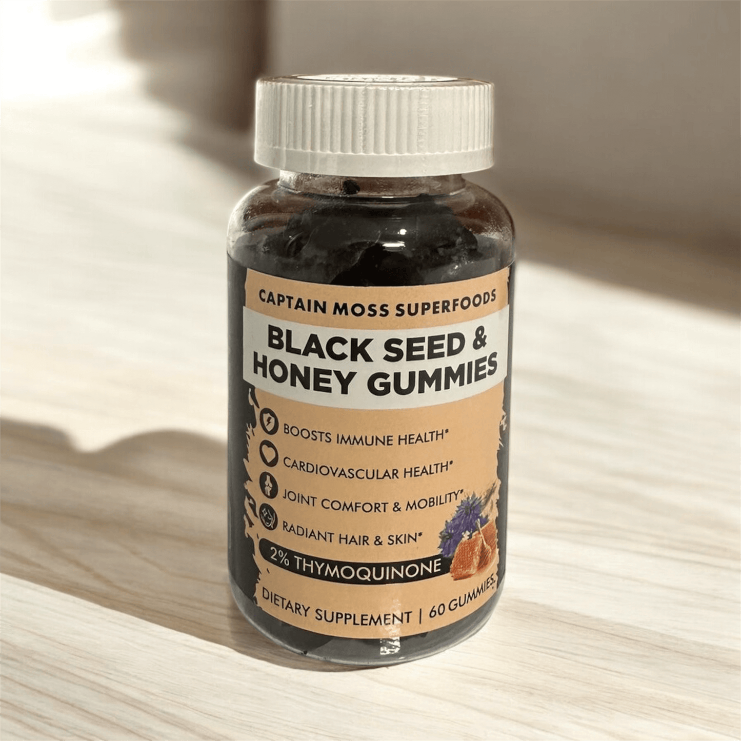 Premium Black Seed & Honey Gummies | 60 Gummies | Mixed Berry Flavour | Vegan, Halal & Kosher Friendly