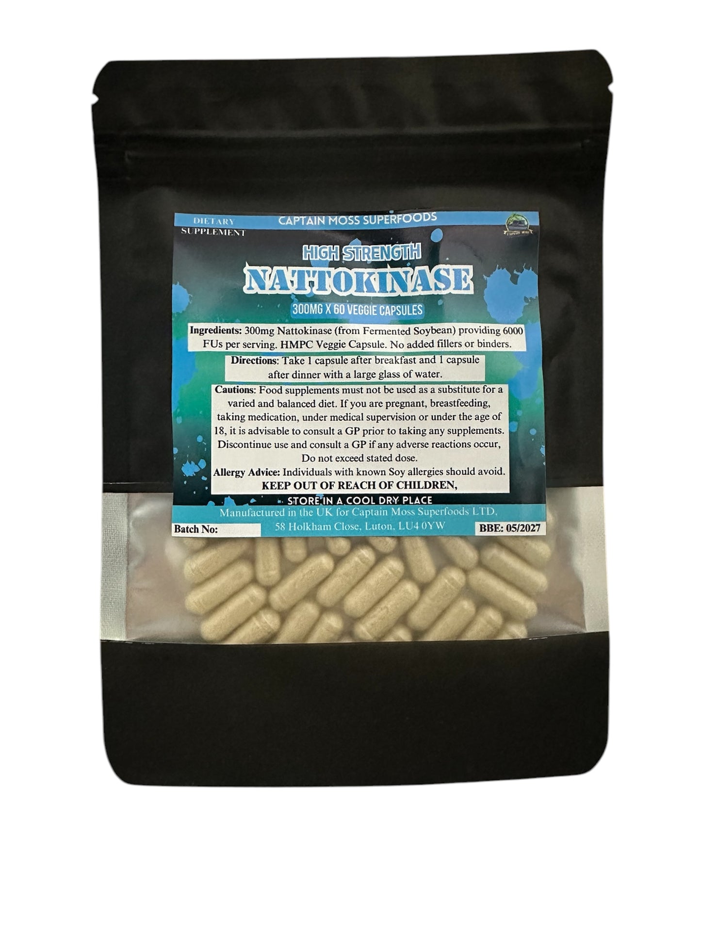 Nattokinase Capsules | 6000FU | 60 Capsules | High Strength | Japanese Natto | Heart Health & Circulation | Vegan | No Fillers or Binders | Non GMO |