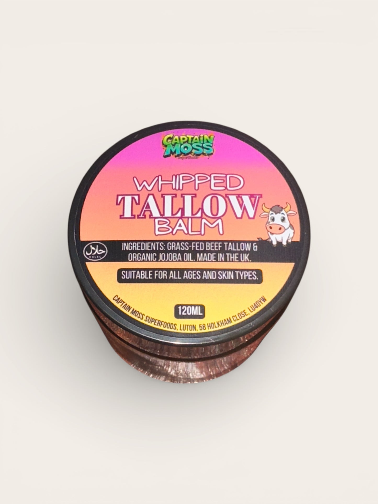 Premium Grass-fed Whipped Tallow Balm | Skincare | Natural | Made in the UK | Large 120ml jar