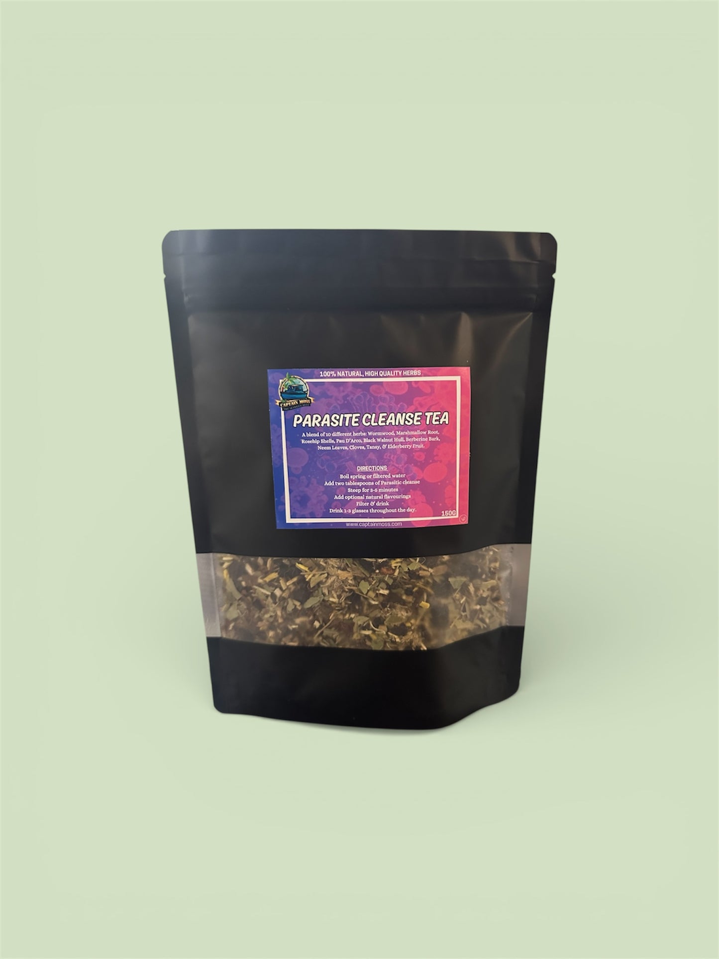 Premium Extra Strong Parasite Cleanse Herbal Tea Blend | authentic Black Walnut Hull | Wormwood | Cloves & 7 more premium ingredients | Hand blended in the UK