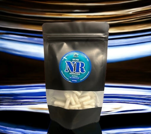 NR (Nicotanimide Riboside) capsules, 100% Pure Powder Capsules, no fillers, no nasties.