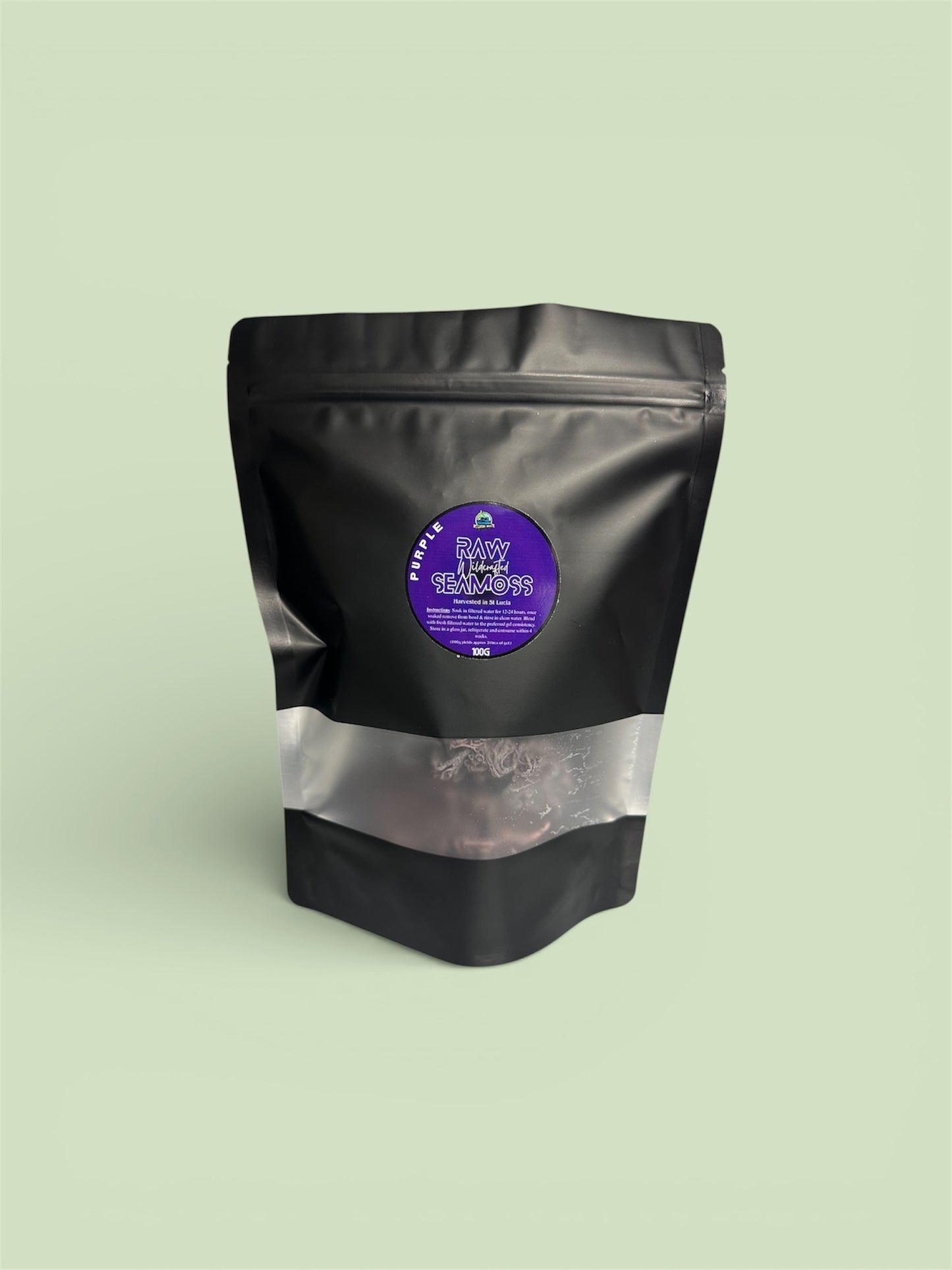 Premium, Wildcrafted Purple St Lucian Sea Moss 100g