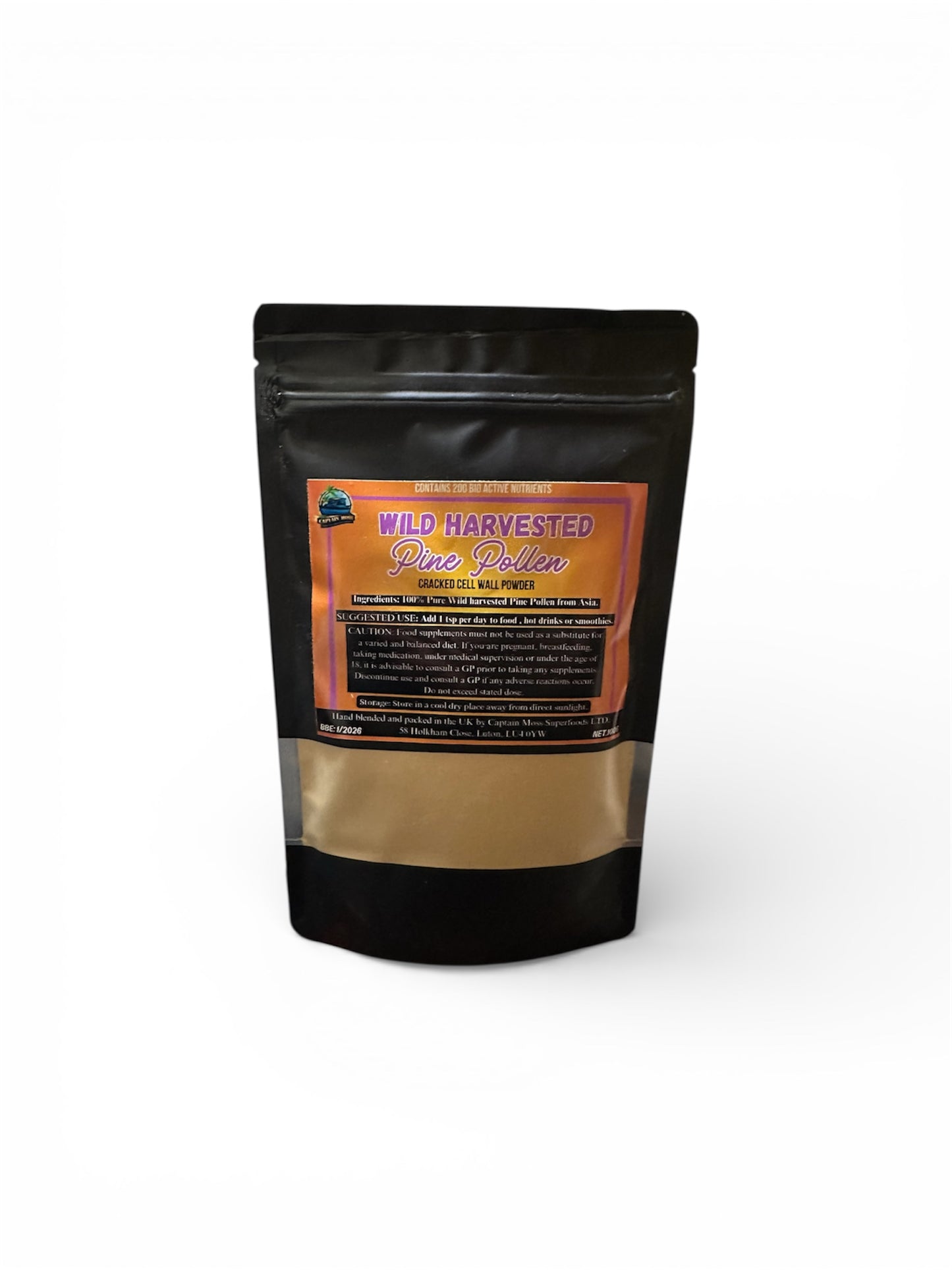 Wild Harvested Pine Pollen | Over 200 bio-active nutrients | Boost Natural T levels | 100g