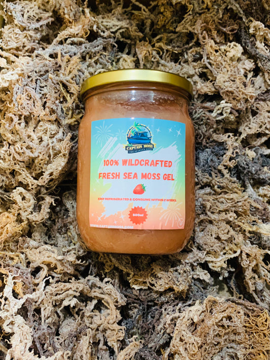 Premium Sea Moss Gel 500ml - Organic Strawberry Infusion